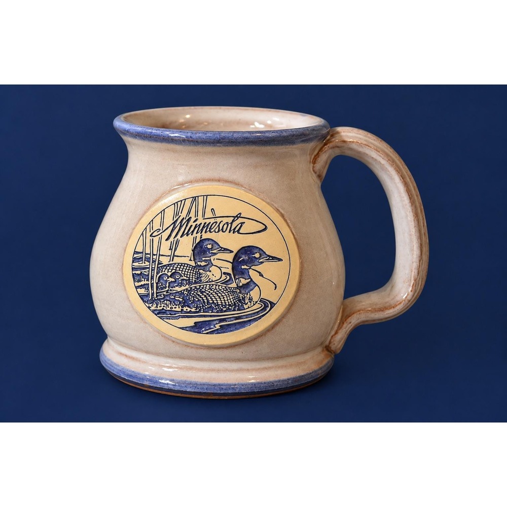 VTG 1990s Minnesota Loon Stoneware Mug, United Check Clearing Corp, Promotional